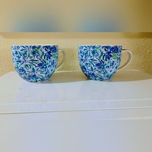 Lilly Pulitzer blue ceramic mugs